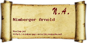 Nimberger Arnold névjegykártya